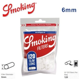 Filtri smoking slim 6mm xl lungo 22mm 30x120pz bustina