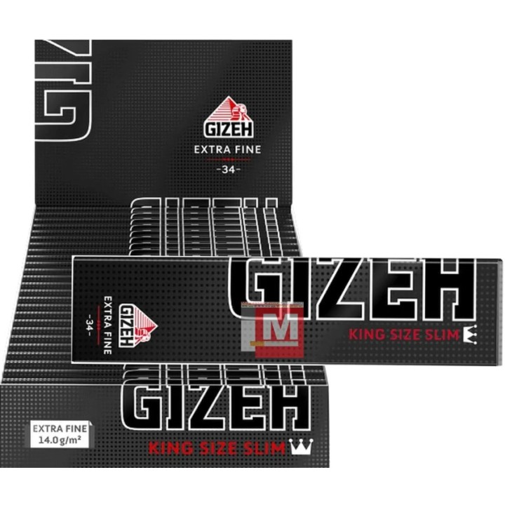 GIZEH CARTINA KING SIZE BLACK EXTRA FINE 50cf*34pz