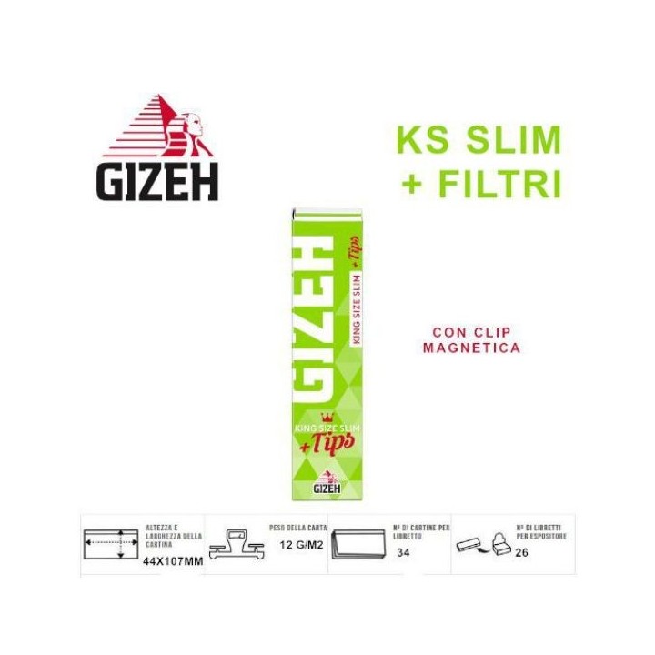 GIZEH KS SUPERFINE VERDE 26PZ+FILTRO