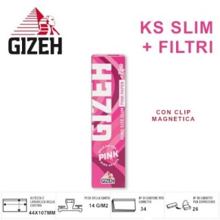 GIZEH KS KING SIZE SLIM PINK+FILTRO 26PZ.