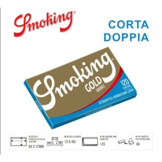 Cartine smoking corta doppia gold 25pz oro
