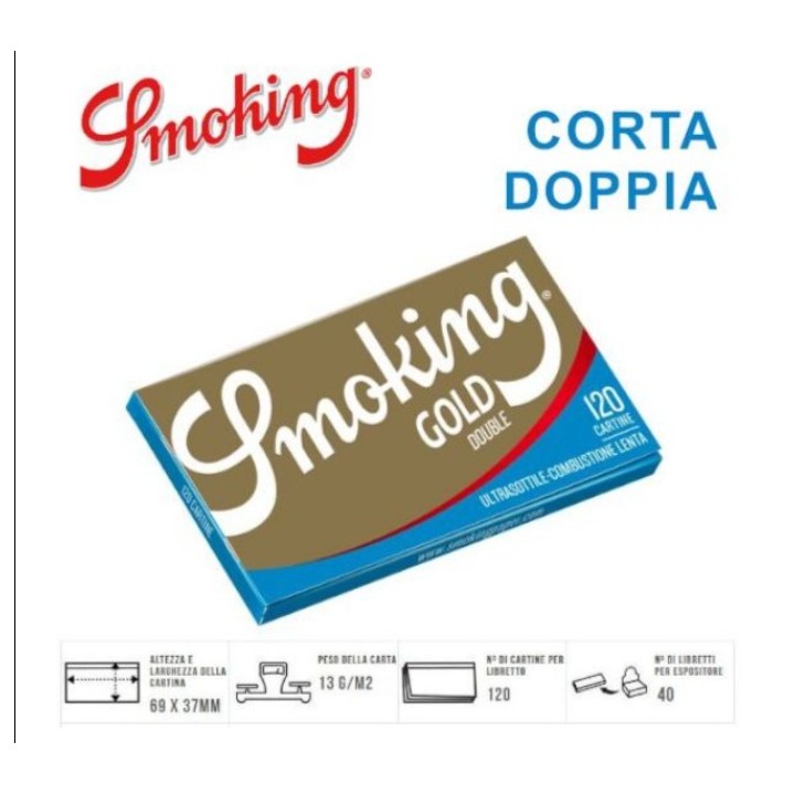 Cartine smoking corta doppia gold 25pz oro