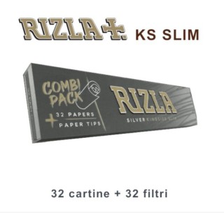 Cartine rizla ks slim silver 24pz (32fg+32filtri)