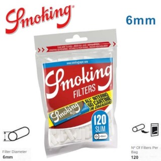 Filtri smoking slim 6mm 30x120pz bustina+cartina corta blu